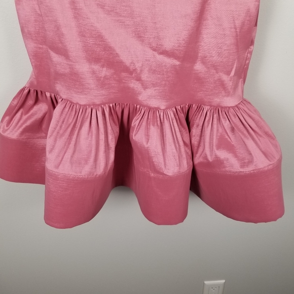 Kimberly Goldson Brianna Pink Satin Ruffle Hem Mini Dress Size XS NWT - Picture 9 of 11